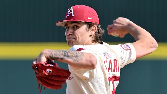 Brady Tygart pitches in relief against Mississippi State.